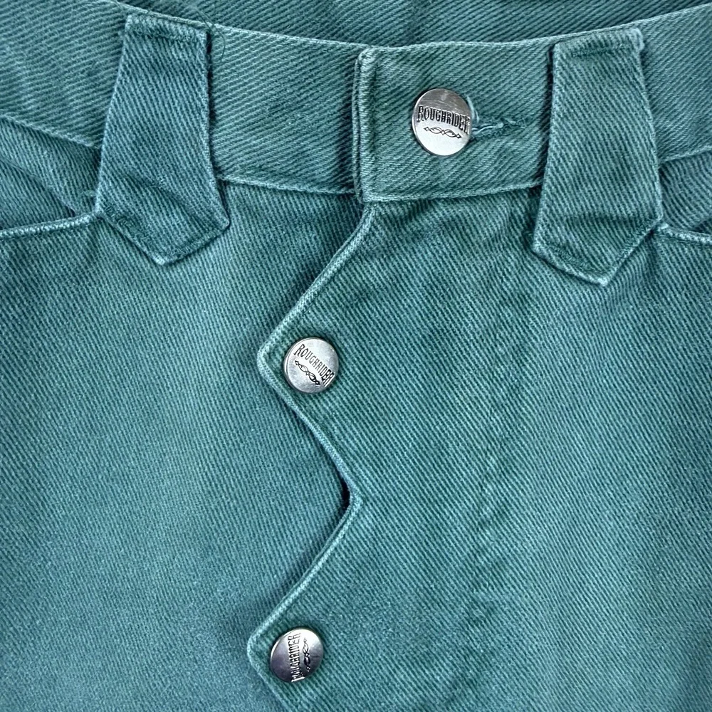 Vintage Roughrider Bareback Jeans Womens Juniors 7/8 High Waisted Green Cowgirl - Picture 3 of 6